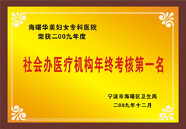 华美医院社会办医疗机构年终考核第一名